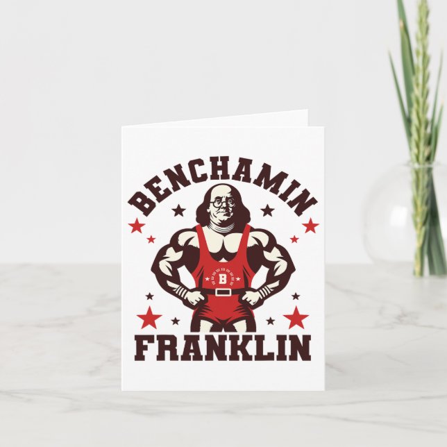Benjamin Benchamin Franklin Bench Press Bodybuildi Kort (Framsida)