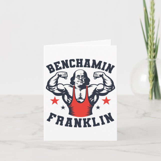 Benjamin Benchamin Franklin Bench Press Bodybuildi Kort (Framsida)