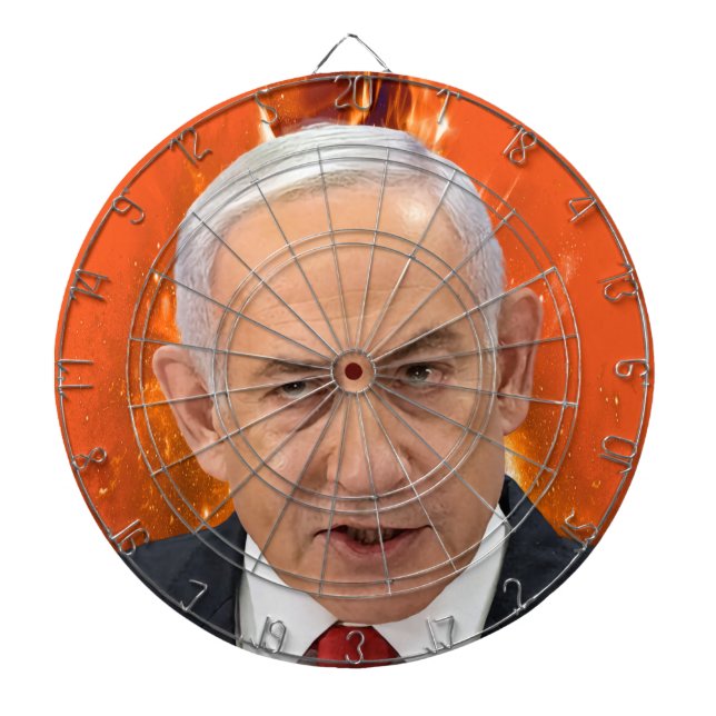 Benjamin "Bibi" Netanyahu Israels premiärminister Darttavla (Framsidan)