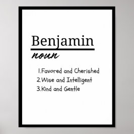 Benjamin, Boy Personlig Namn Definition Poster