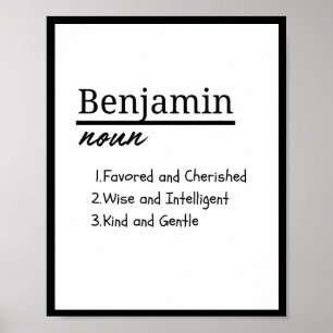 Benjamin, Boy Personlig Namn Definition Poster
