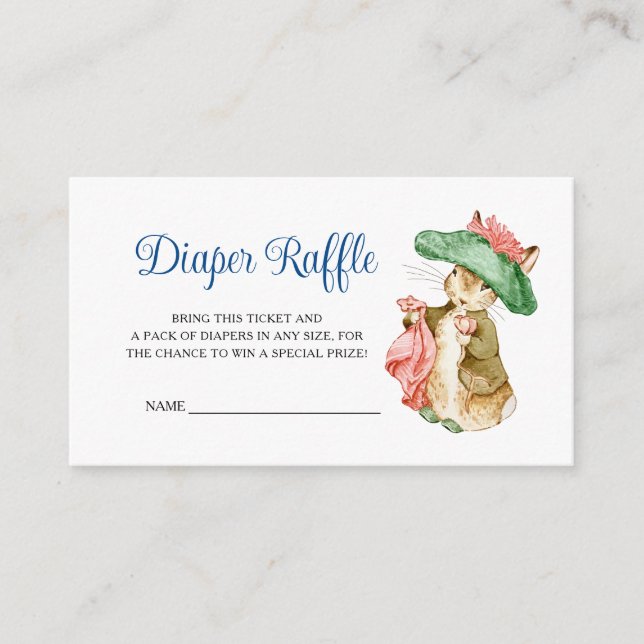 Benjamin Bunny Baby Shower Diaper Raffle Tilläggskort (Framsida)