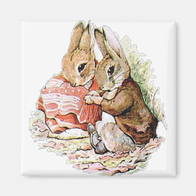 Benjamin Bunny och Peter Rabbit planerar sin razzi Magnet (Framsidan)