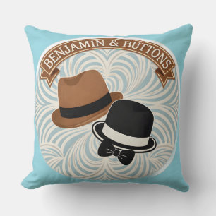 Benjamin Buttons vintage herrhattar genom tiderna Kudde