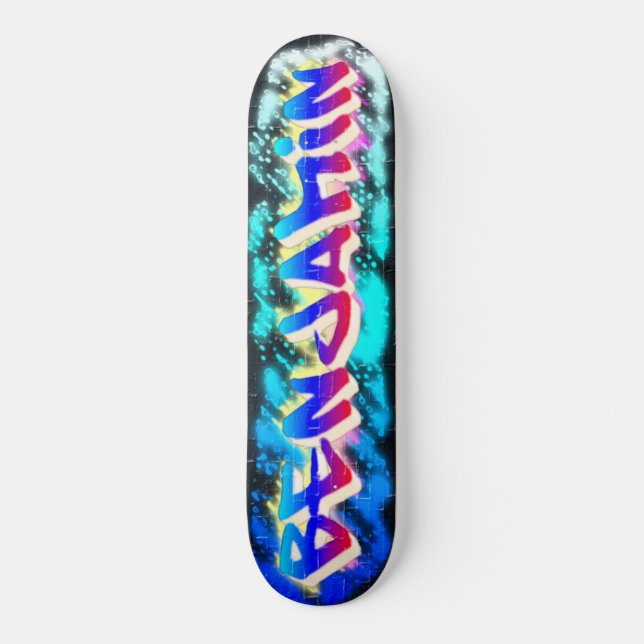 BENJAMIN Customized Graffiti Skateboard (Framsida)
