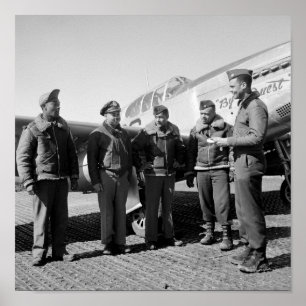Benjamin Davis och andra Tuskegee Airmen Poster