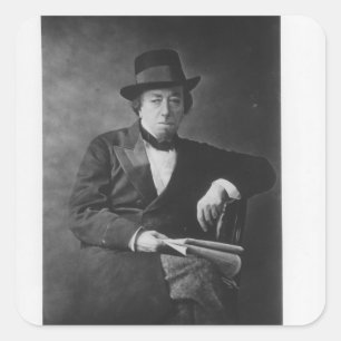 Benjamin Disraeli, 1st Earl av Beaconsfield Fyrkantigt Klistermärke