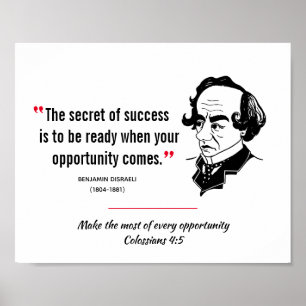 BENJAMIN DISRAELI inspirationsoffert Christian Poster