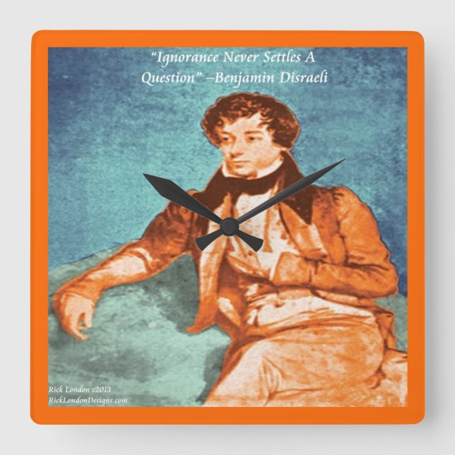 Benjamin Disraeli Okunskap Citat Väggur (Framsida)