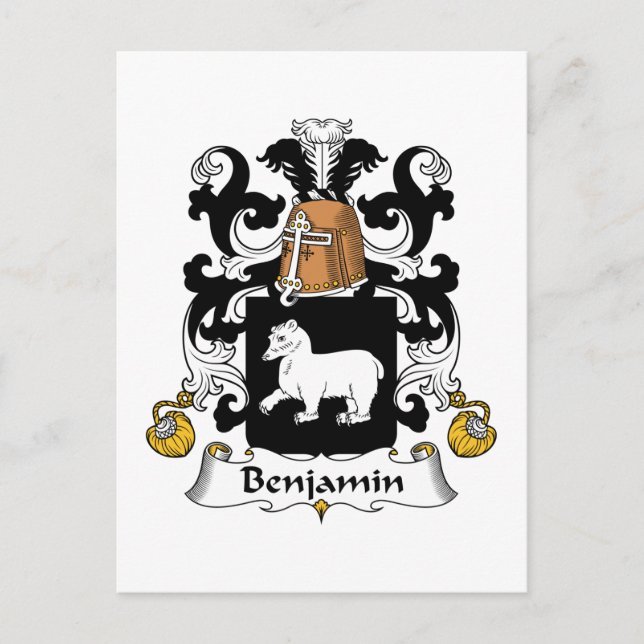 Benjamin Family Crest Vykort (Framsida)