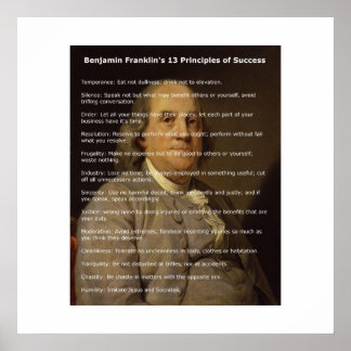 Benjamin Franklin 13 Framgångsprinciper Poster