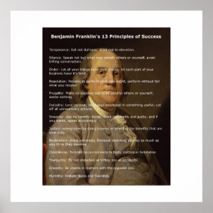 Benjamin Franklin 13 principer av framgång Poster