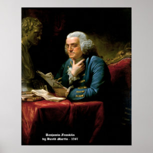 Benjamin Franklin - 1767 Målning av David Martin Poster