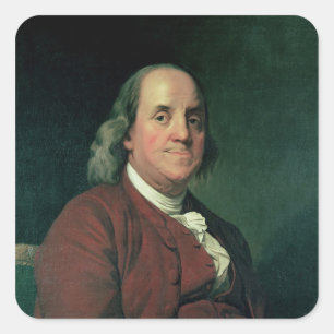 Benjamin Franklin, 1782 Fyrkantigt Klistermärke