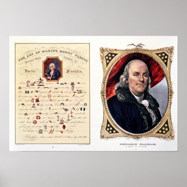 Benjamin Franklin 1847 Poster (Framsidan)