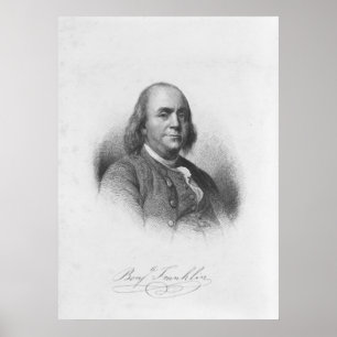 BENJAMIN FRANKLIN av Henry Bryan Hall Poster