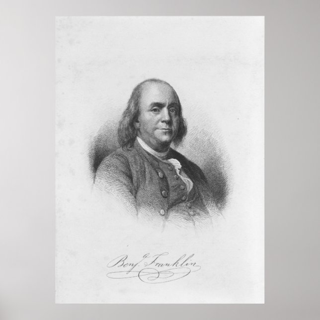 BENJAMIN FRANKLIN av Henry Bryan Hall Poster (Framsidan)