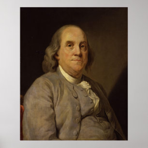 BENJAMIN FRANKLIN av Joseph-Siffred Duplessis Poster