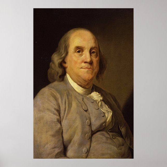 Benjamin Franklin av Joseph Siffred Duplessis Poster (Framsidan)