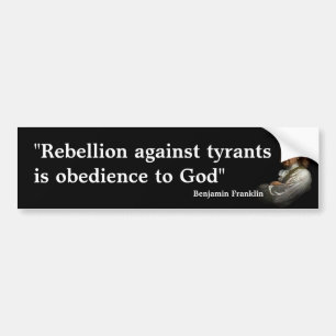 Benjamin Franklin-citat i Rebeljon Bildekal