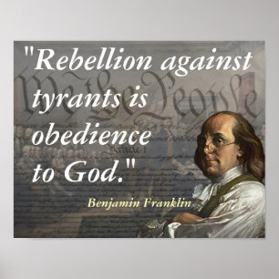 Benjamin Franklin-citat i Rebeljon Poster