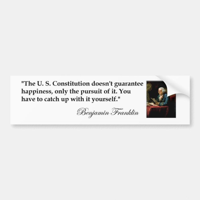 Benjamin Franklin citationstecken Bildekal (Framsidan)