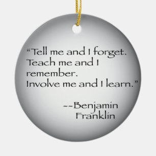 Benjamin Franklin citationstecken Julgransprydnad Keramik