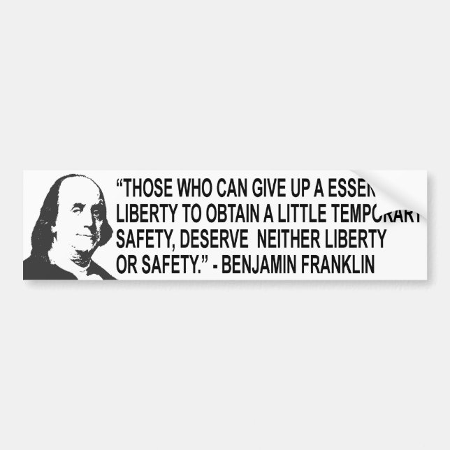 Benjamin Franklin citationsteckenbildekal Bildekal (Framsidan)