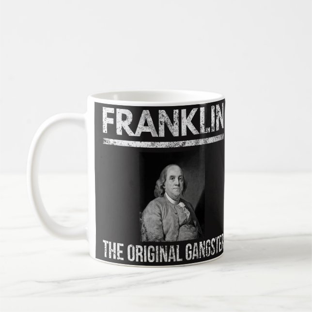 Benjamin Franklin citationsteckenmugg - original- Kaffemugg (Vänster)