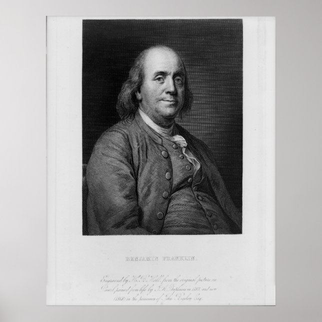 BENJAMIN FRANKLIN Engrave by H.B. Hall Poster (Framsidan)