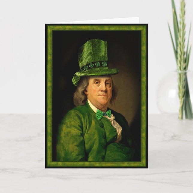 Benjamin Franklin firar St Patrick's Day Kort (Framsida)
