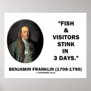 Benjamin Franklin Fish & Visitors börjar om 3 daga Poster
