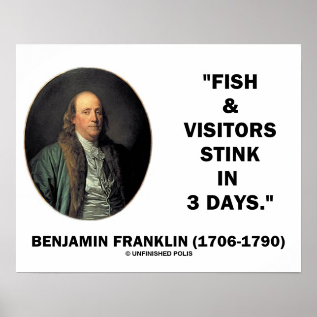 Benjamin Franklin Fish & Visitors börjar om 3 daga Poster (Framsidan)