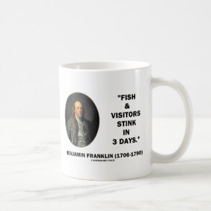 Benjamin Franklin fisk- & besökarestank i 3 dagar Kaffemugg