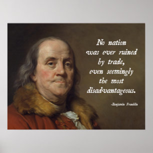 Benjamin Franklin Frihandel Poster