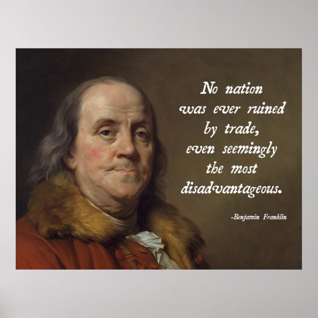 Benjamin Franklin Frihandel Poster (Framsidan)