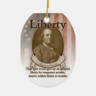 Benjamin Franklin - frihet Julgransprydnad Keramik