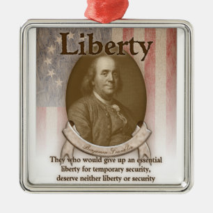 Benjamin Franklin - frihet Julgransprydnad Metall
