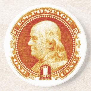 Benjamin Franklin frimärke 1869 Underlägg