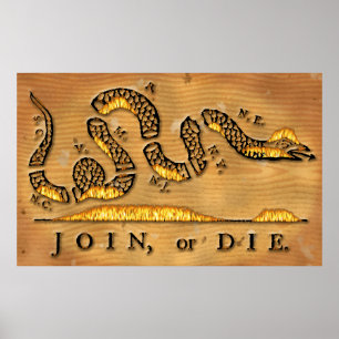 Benjamin Franklin går med eller dör den politisk Poster