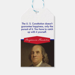 Benjamin Franklin Gift Märkres Presentetikett