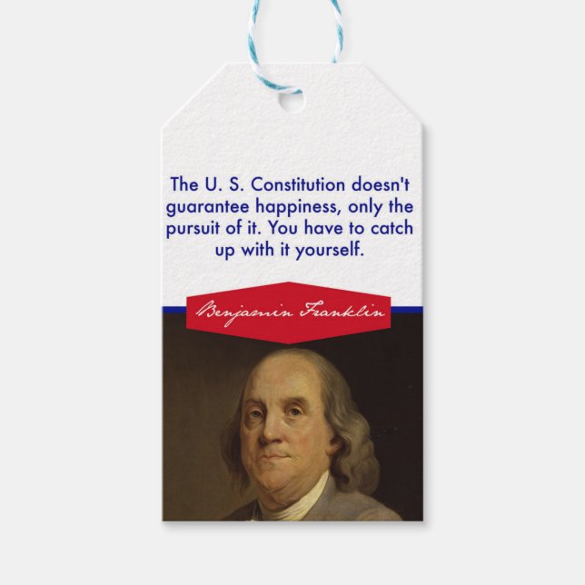 Benjamin Franklin Gift Märkres Presentetikett (Framsidan)