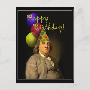 Benjamin Franklin Grattis på födelsedagen Vykort