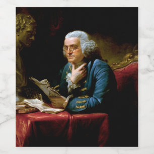 Benjamin Franklin, Grundare Uppfinnare Vetenskapsm Vinflaska Etikett