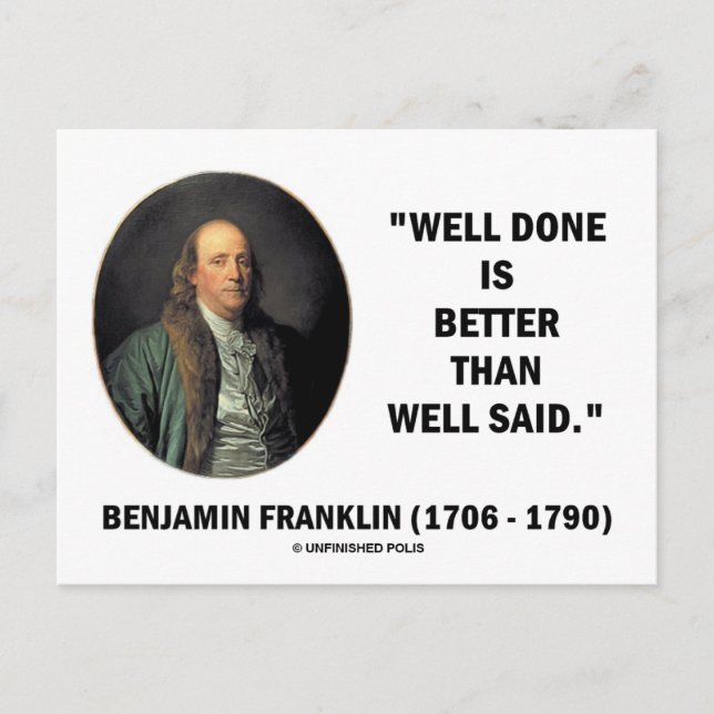 Benjamin Franklin har gjort bättre ifrån sig än vä Vykort (Framsida)