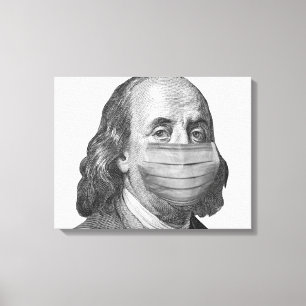 Benjamin Franklin i mask Canvastryck