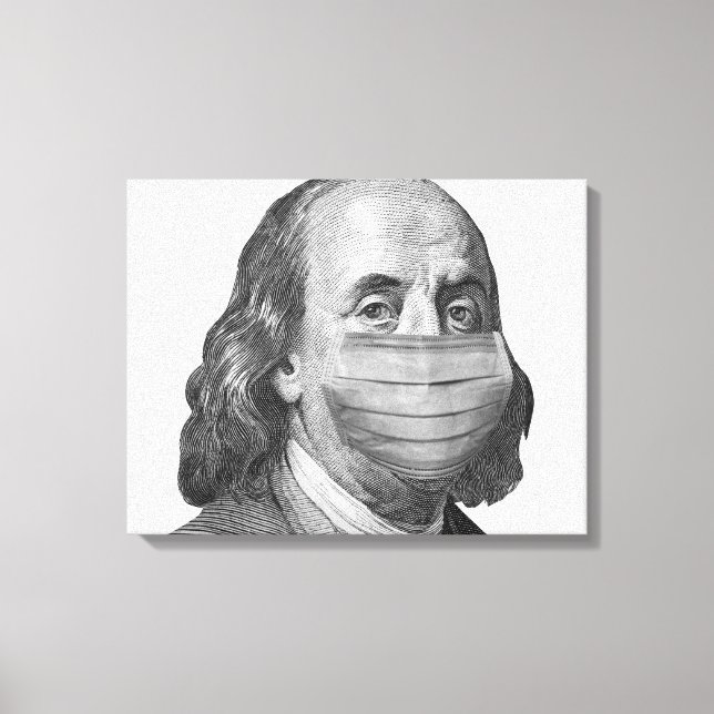 Benjamin Franklin i mask Canvastryck (Framsida)
