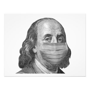 Benjamin Franklin i mask Fototryck