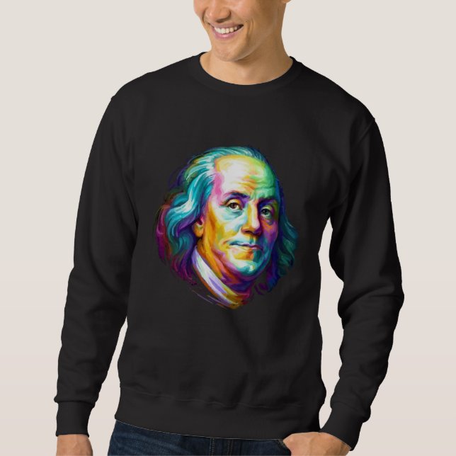 Benjamin Franklin Inspirational Lång Ärmad Tröja (Framsida)