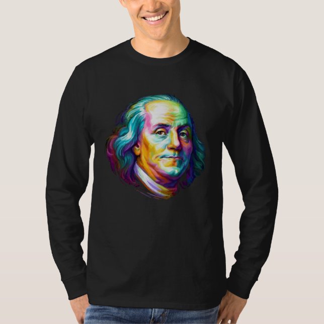 Benjamin Franklin Inspirational T Shirt (Framsida)